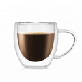 Doppel -Wand -Becher -Glas Becher Tasse mit Griff